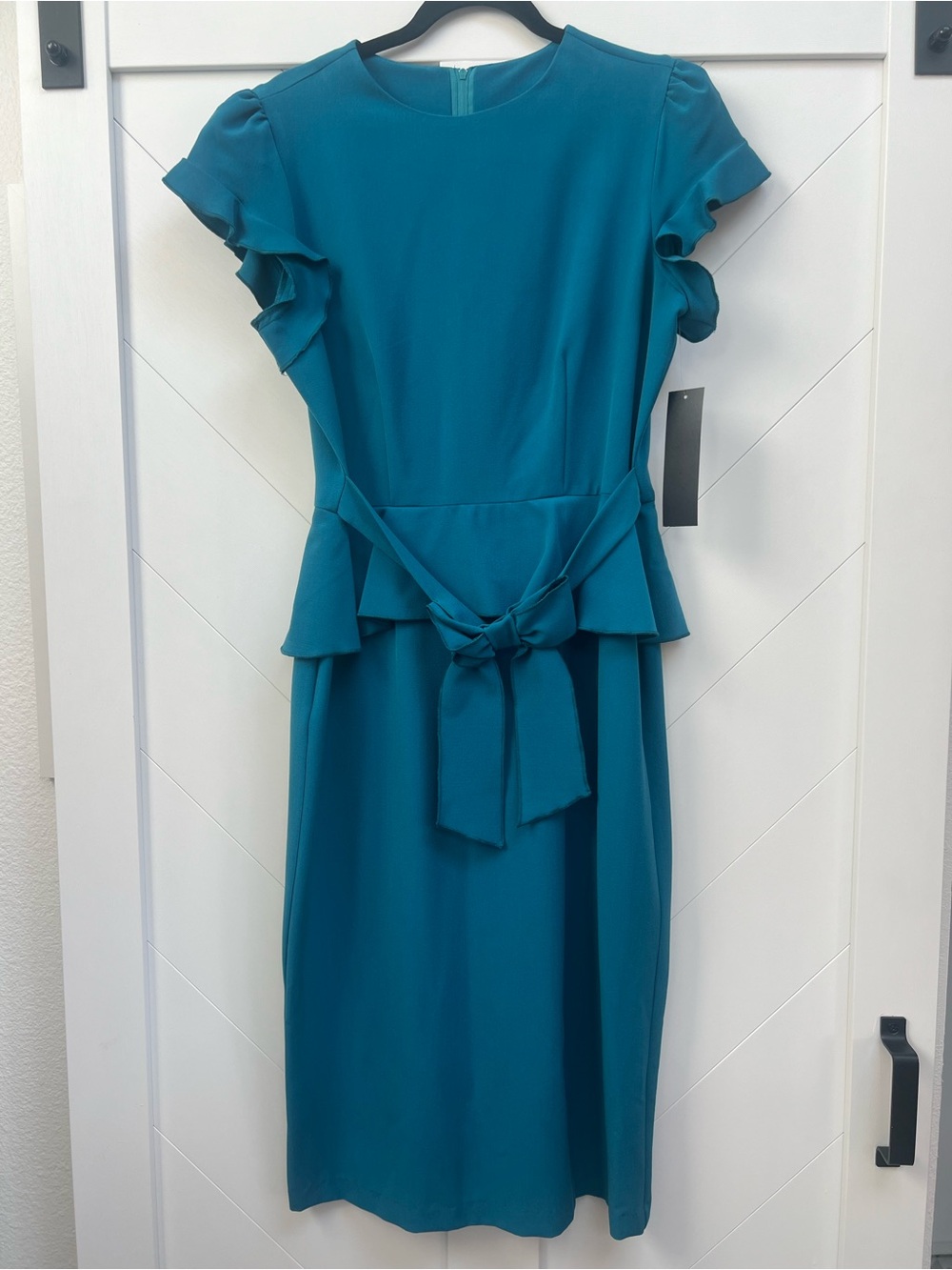 Stop Staring NWT Teal Peplum Tie-Waist Midi Dress